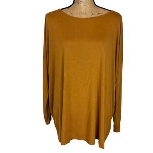 PIKO 1988 Bamboo Blend T-Shirt Oversized Slouchy Mustard Yellow Basic Size Large